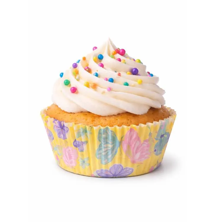 Papírové košíčky na muffiny ve tvaru motýlků, balení 50 kusů, vhodné na pečení muffinů a cupcakes