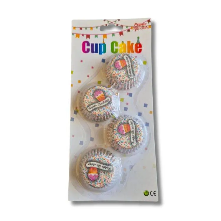 Papírové košíčky s motivem Happy Birthday na mini muffiny, balení 100 kusů