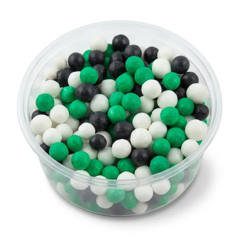 Cukrové perly SweetArt Football mix o průměru 7 mm v balení 50 g na zdobení dortů a zákusků