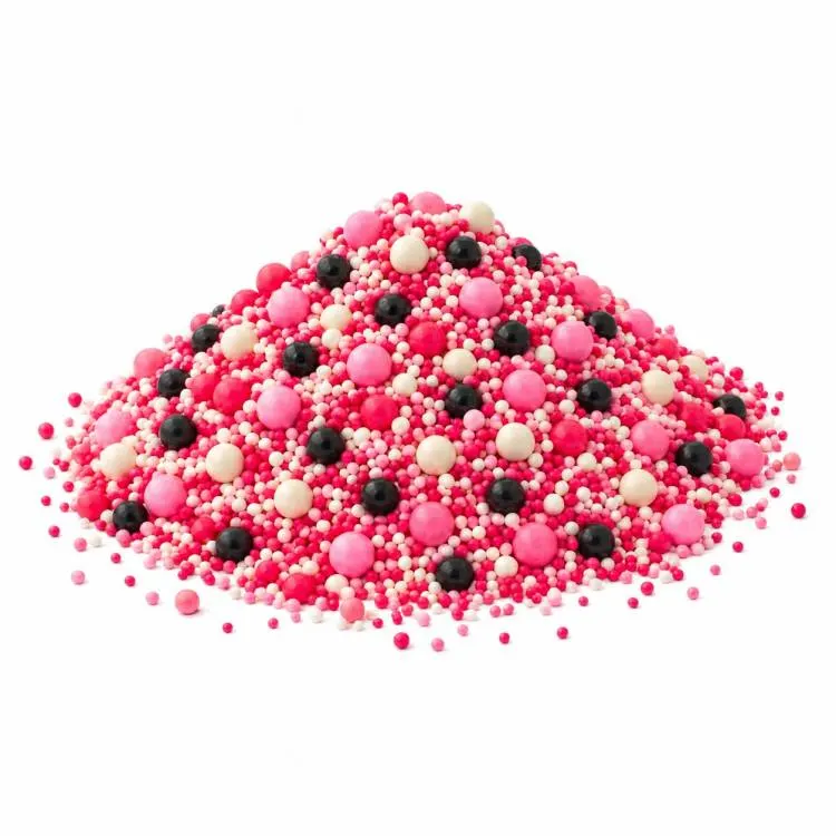 Cukrové zdobení SweetArt Minnie mix 50 g v růžové, bílé a černé barvě pro dekorování dortů a cupcakes