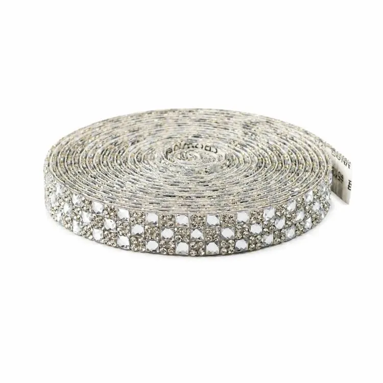 Samolepicí ozdobná páska s kamínky na dortovou podložku, šířka 12 mm, délka 2,74 m, k elegantní úpravě dortů