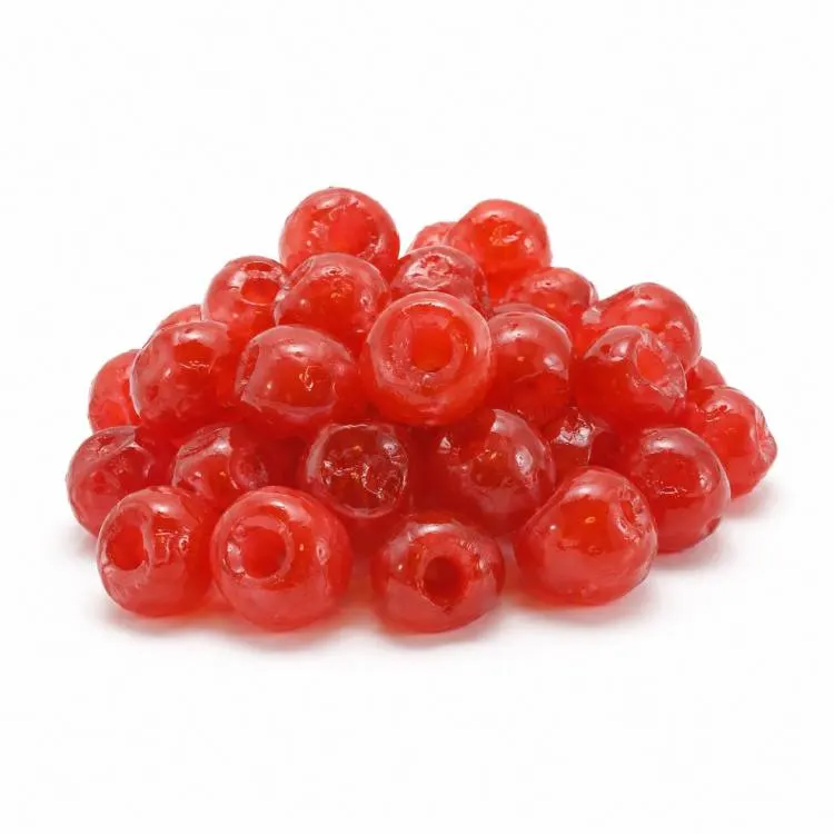 Kandované červené třešně v balení 100 g na zdobení dortů, šlehačky a zákusků