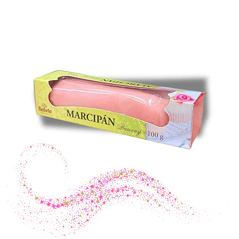 Růžový pravý marcipán Kovandovi 100 g vhodný k modelování dekorací na dorty