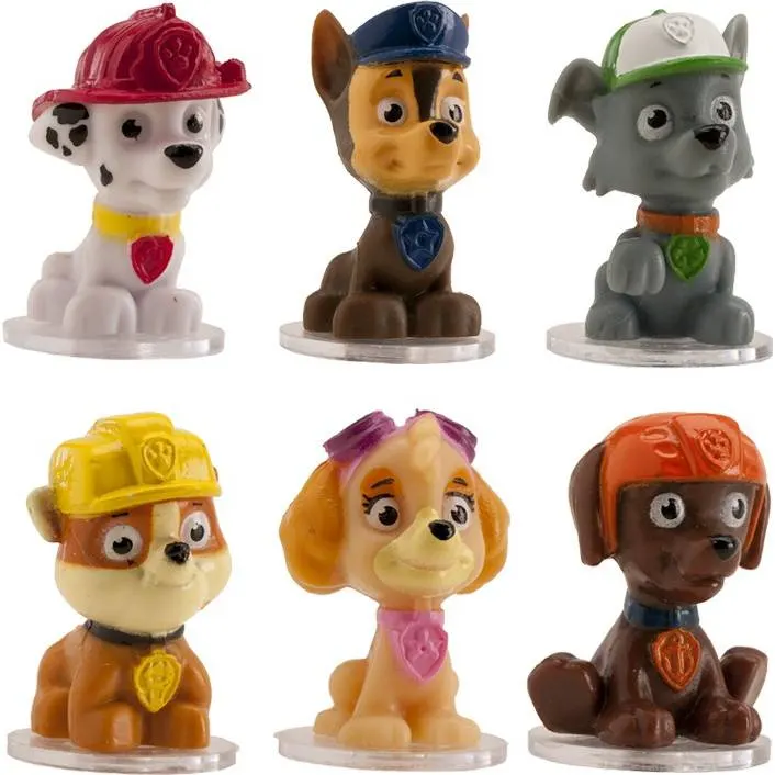Dekorační figurky Paw Patrol na dort od značky Dekora, výška 4 cm, balení 6 kusů