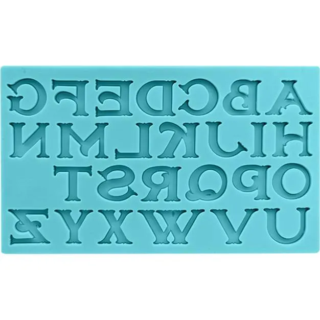 Silikonová forma s kompletní abecedou pro výrobu písmen z marcipánu nebo cukrové pasty na dort