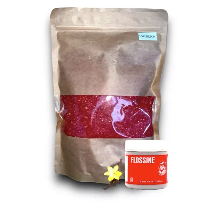 Cukr na cukrovou vatu Knapro s vanilkovou příchutí v balení 1 kg pro výrobu nadýchané cukrové vaty