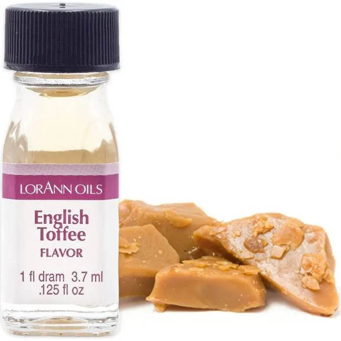Intenzivní toffee aroma LorAnn v malé lahvičce 3,7 ml pro ochucení krémů, polev a těsta