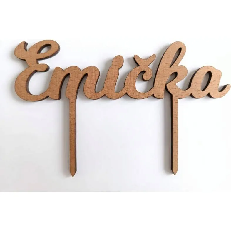 Personalizovaný zápich do dortu Emička s vlastním jménem, rozměr 14,5 x 4 cm, značka I love Cakes