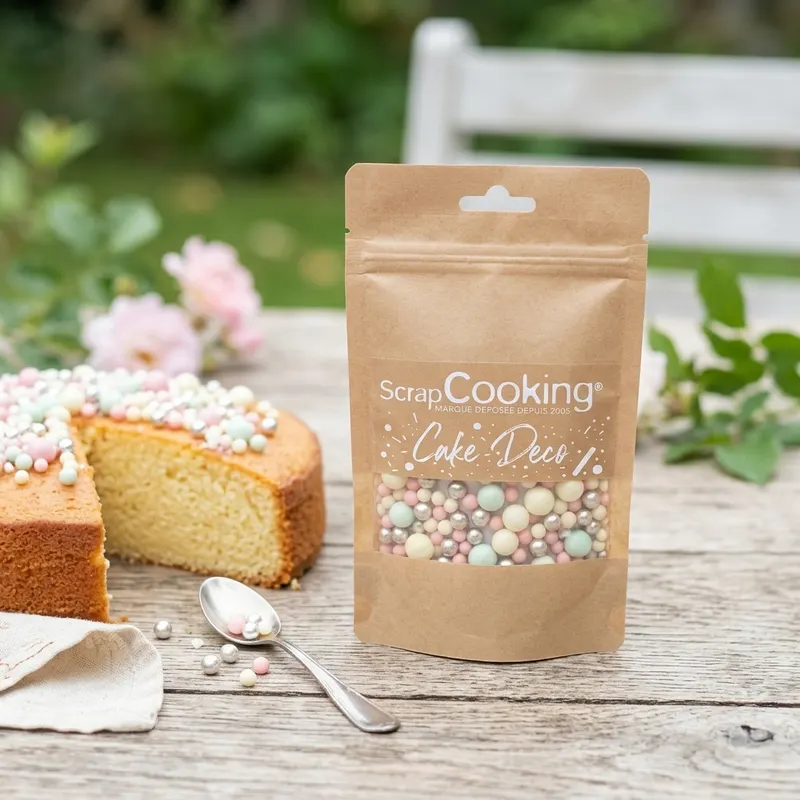 Cukrové zdobení v pastelových barvách, kuličky různých velikostí na dorty a pečivo Scrap Cooking 70 g