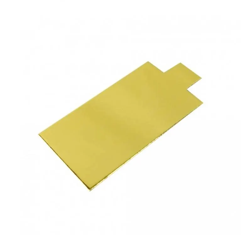 Zlato-stříbrná tenká obdélníková podložka 9 x 5 cm pod minidezerty od značky Cake Star