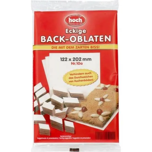 Pečící oplatky Cake Masters o rozměru 122 x 202 mm, balení 10 kusů pro přípravu cukrářských dezertů a zákusků