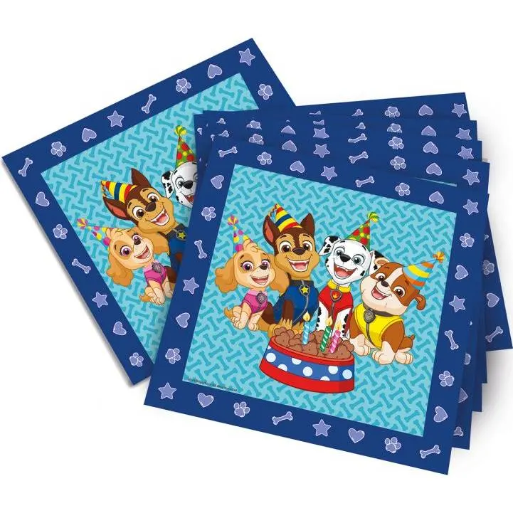 Papírové ubrousky s motivem Paw Patrol od značky tib, balení 20 kusů pro dětskou oslavu