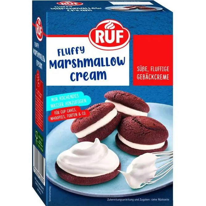 Marshmallow krém RUF v balení 200 g určený na zdobení a plnění dortů a cukroví