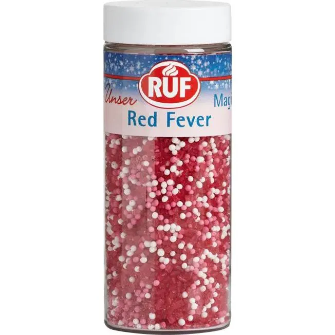 Cukrové zdobení v červeno-růžových odstínech od značky RUF na dezerty a dorty, 85 g