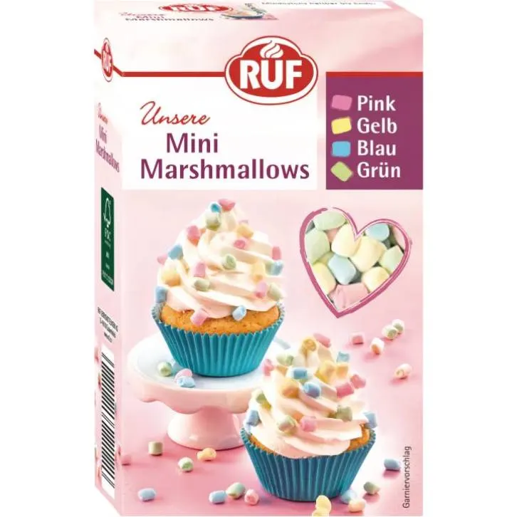 Mini marshmallows značky RUF v balení 45 g k zdobení dortů, muffinů a dezertů