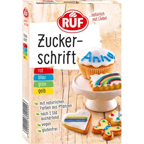 Cukrová zdobička RUF ve čtyřech barvách, 100 g, k zdobení dortů a zákusků