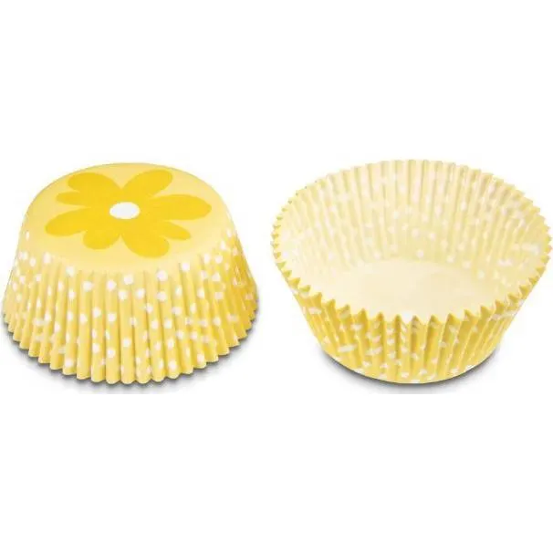 Papírové košíčky Stadter se žlutým květinovým vzorem na pečení muffinů a cupcakes