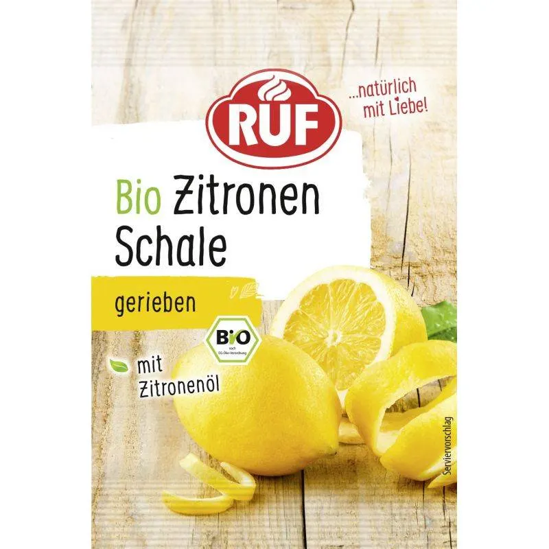 Bio citronový cukr RUF v malém balení 5 g pro dochucení dortů, koláčů a sušenek