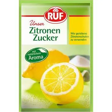 Citronový cukr RUF v balení 3 x 10 g na ochucení pečiva, krémů a nápojů