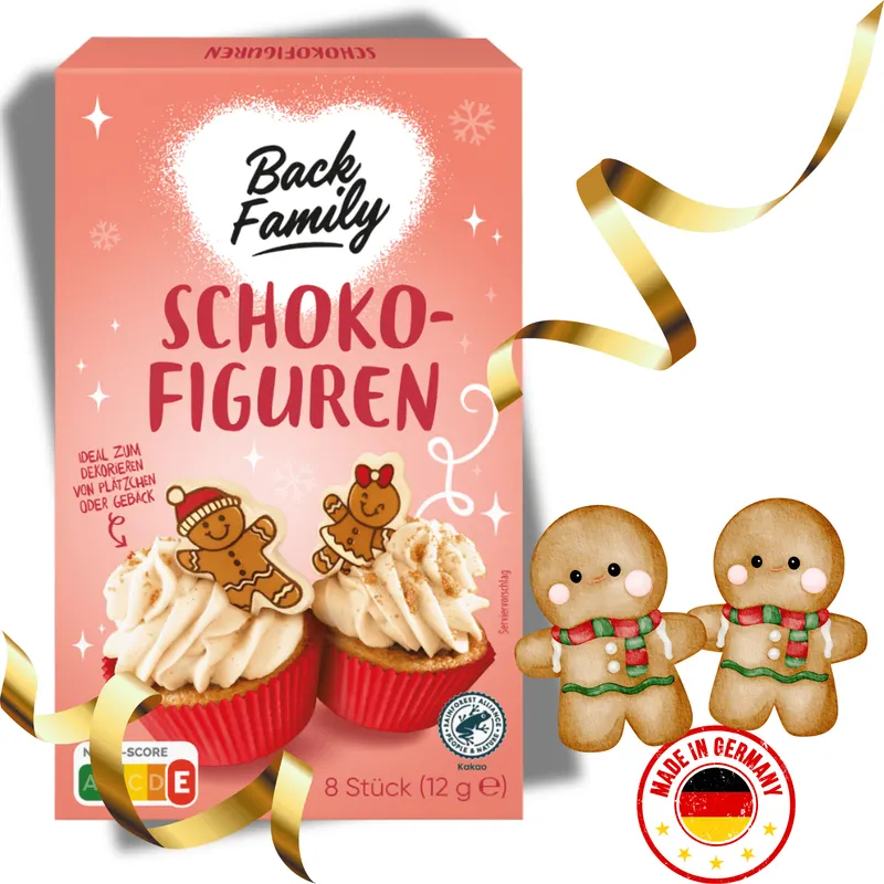 Čokoládové figurky Pan Perníček a Paní Perníčková z bílé čokolády na zdobení vánočního cukroví a dortů