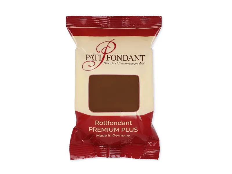 Potahovací hmota PATI PREMIUM hnědé barvy od značky Cake Masters o hmotnosti 250 g na dorty a zdobení