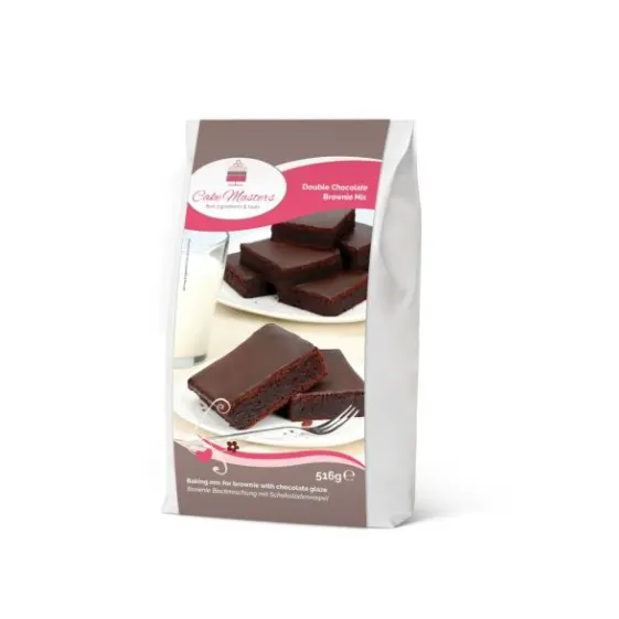 Směs na brownies s dvojitou čokoládou Cake Masters v balení 500 g pro pečení vláčného čokoládového dezertu