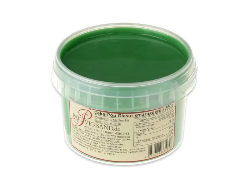 Tuková poleva Cake Masters v smaragdově zelené barvě o hmotnosti 260 g pro zdobení dortů a cukrářských výrobků
