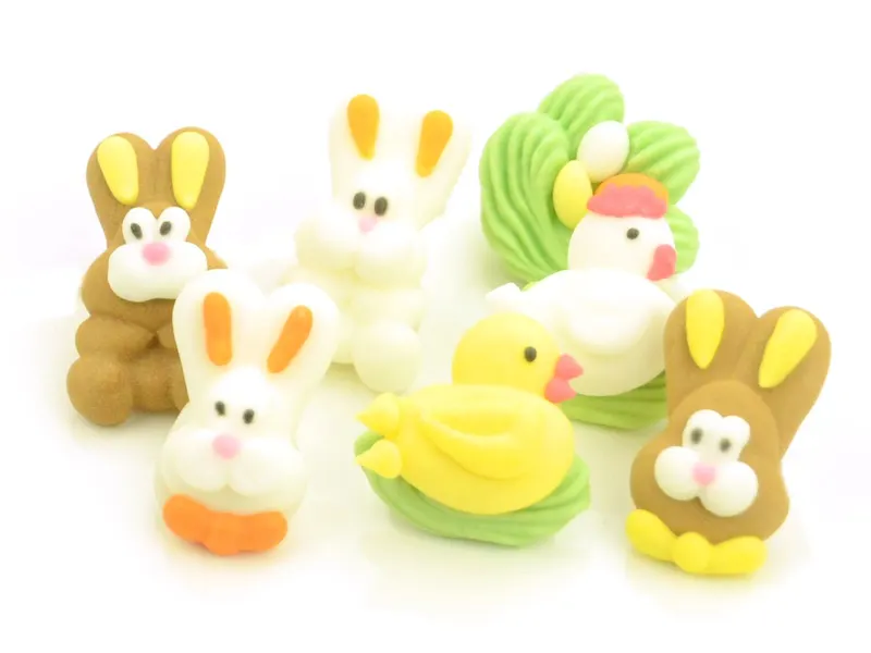 Cukrová dekorace na dorty ve tvaru velikonočních zvířátek, sada 7 kusů značky Cake Masters