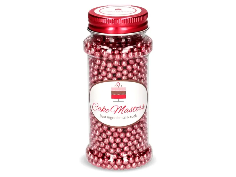 Cukrářské perličky Cake Masters v růžovo-fialové barvě, drobné, k zdobení dortů a cukrářských výrobků, balení 80 g