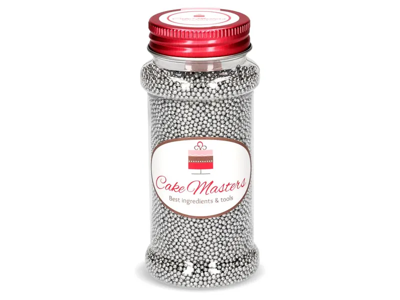 Stříbrný máček na zdobení cukroví a dortů od značky Cake Masters v balení 90 g