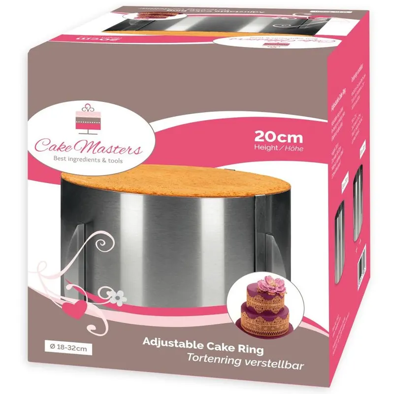 Nastavitelný ráfek na vysoký kulatý dort značky Cake Masters pro pomoc při modelování a vyrovnání boků