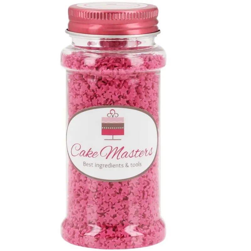 Cukrářské zdobení Cake Masters v podobě růžových mini hvězdiček o hmotnosti 65 g na cukroví a dorty