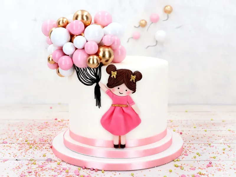 Dekorační topper Bubbles Toppers v růžové barvě, sada 4 kusů od značky Cake Masters na zdobení dortů