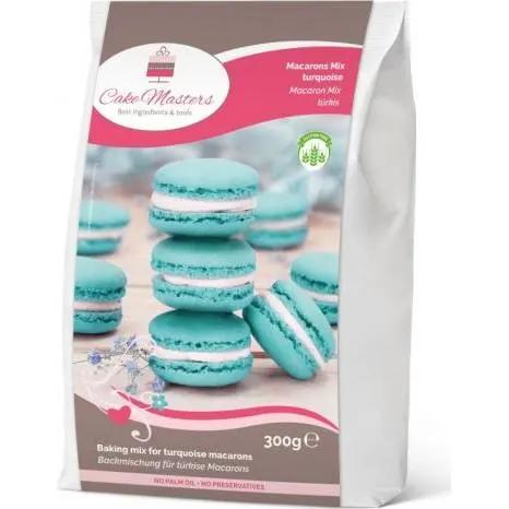 Směs na makronky Cake Masters v tyrkysové barvě, 300 g, na přípravu francouzských makronek pro dorty a dezerty