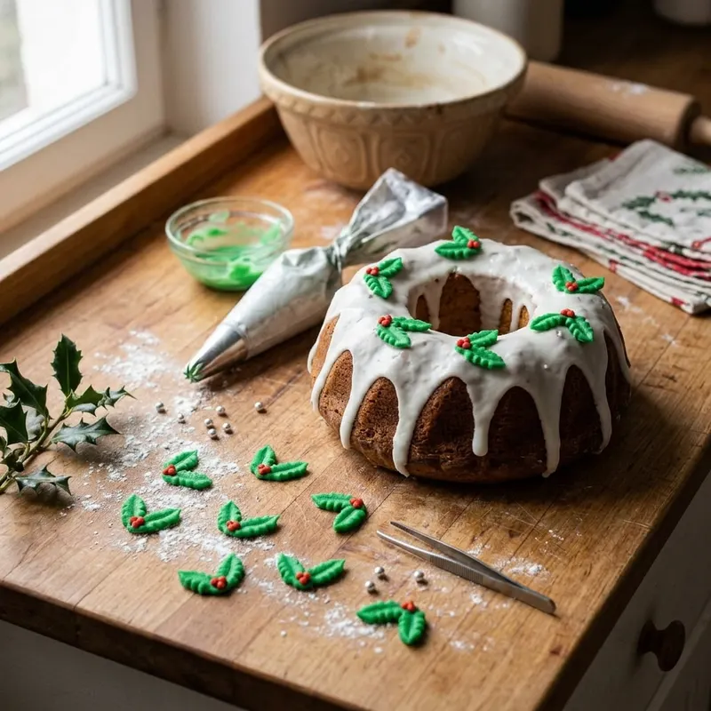 Cukrové listy cesmíny Cake Masters na zdobení vánočního cukroví a sváteční dezerty, balení 16 ks