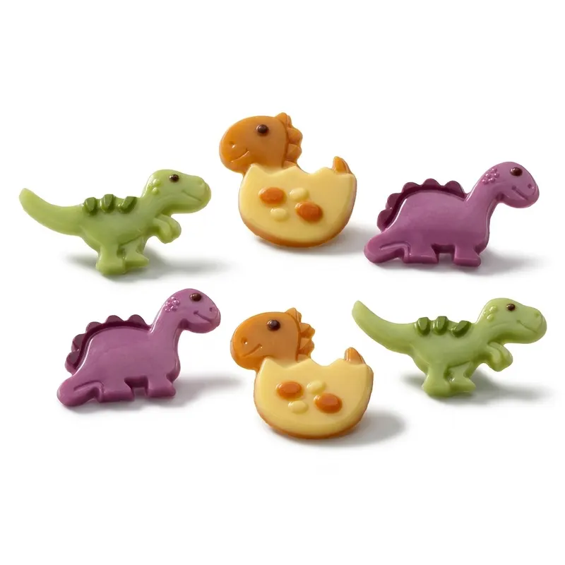 Čokoládová dekorace na dort ve tvaru dinosaurů od značky Cake Masters, balení obsahuje 6 kusů pro dětské dorty