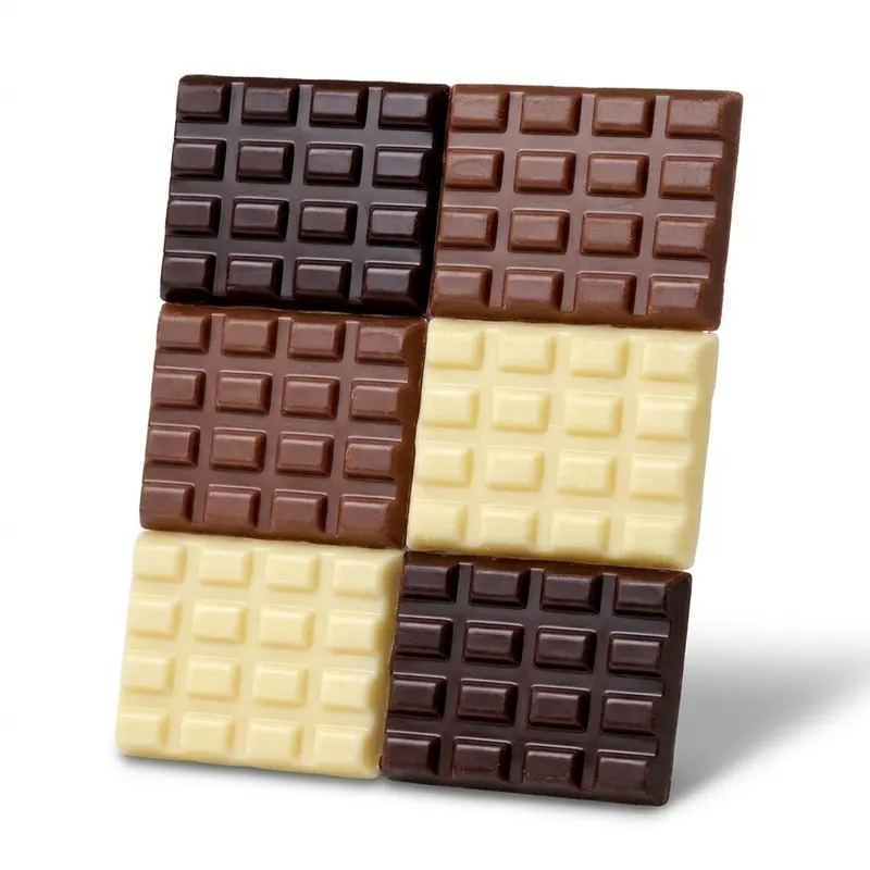 Mini čokoládové tabulky Cake Masters v dekoračním mixu hořké, mléčné a bílé čokolády, 18 kusů na zdobení dortů a dezertů