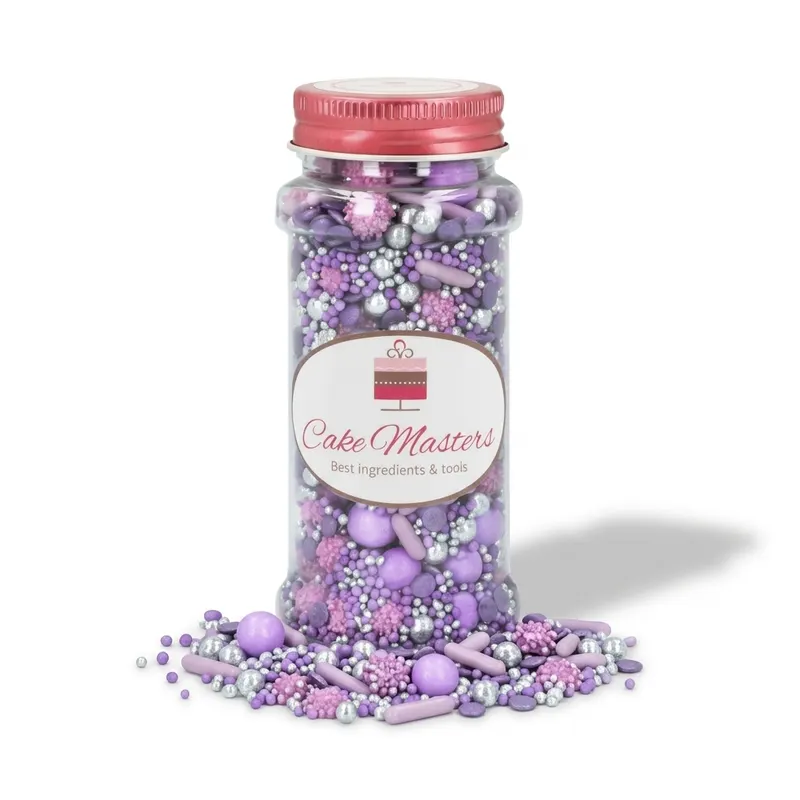 Cukrový posyp Cake Masters Purple Queen v fialové barvě, 80 g, jedlá dekorace na dorty a zákusky