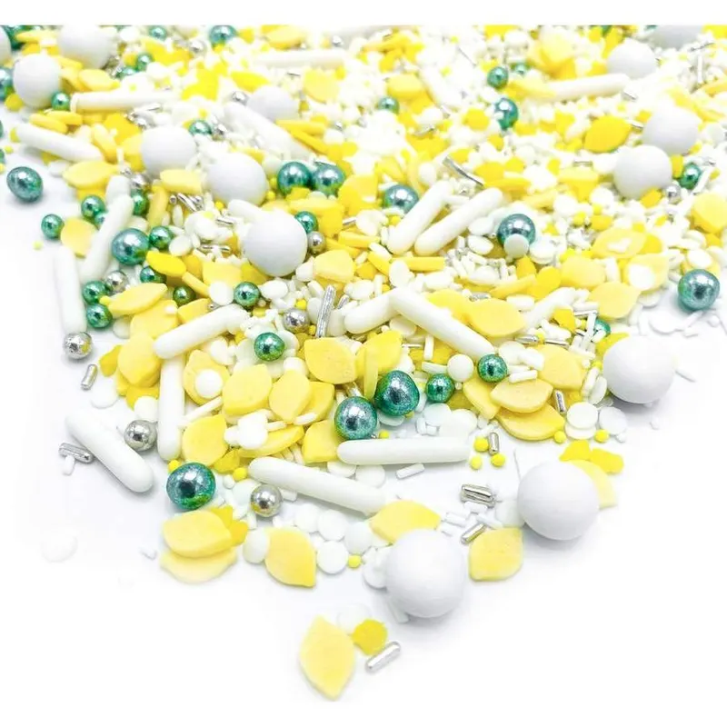 Cukrové zdobení citronové barvy Happy Sprinkles v balení 90 g na dorty a dezerty