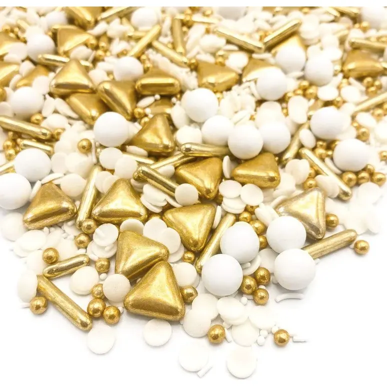 Cukrářské posypy Happy Sprinkles Champagne shower v balení 90 g na zdobení dortů a dezertů