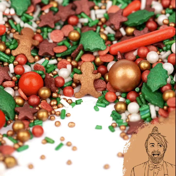 Barevné cukrové zdobení Every year od Super Streusel na dekorování dortů a cukroví