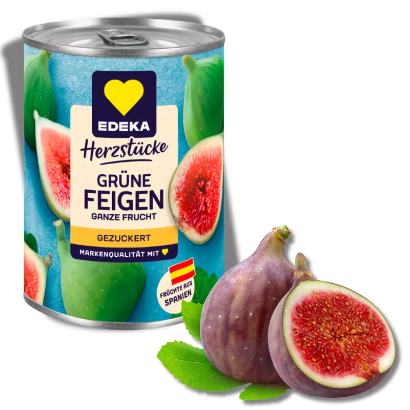 Kompot z fíků od značky EDEKA v balení 400 g vhodný na pečení a zdobení dortů a dezertů