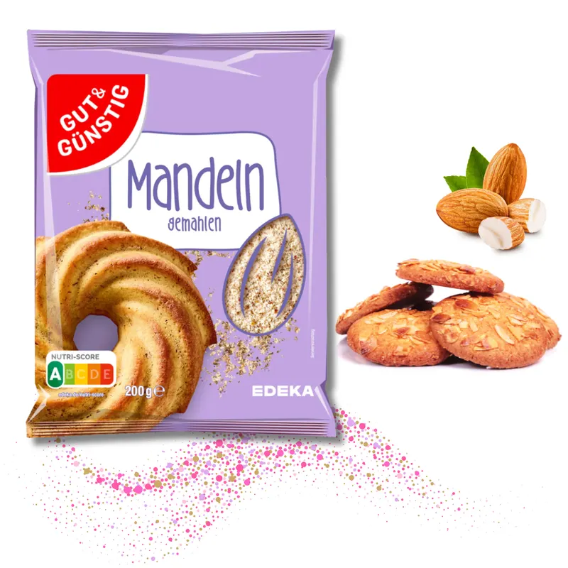 Mleté mandle EDEKA pro sladké pečení, 200 g, vhodné do těst, krémů a cukroví