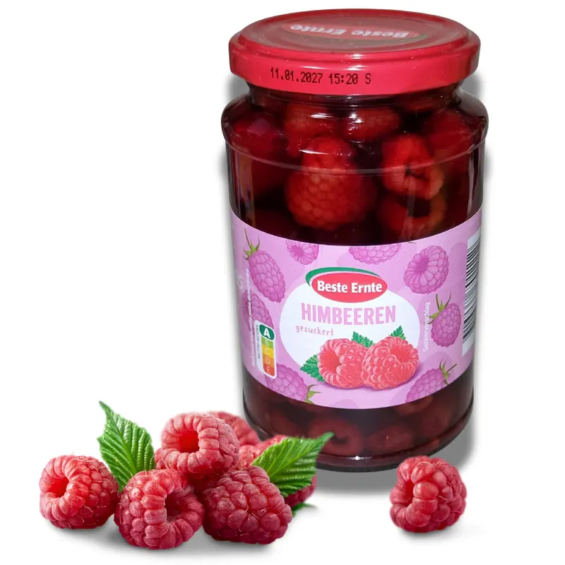 Malinový kompot EDEKA v hmotnosti 390 g na pečení a dezerty z Německa