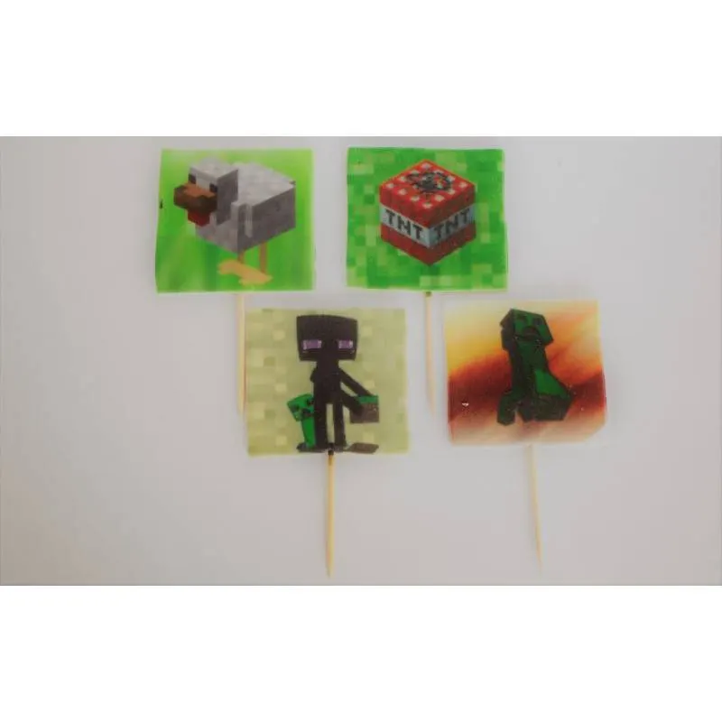 Cukrová figurka Minecraft jako zápich do dortu od značky I love Cakes