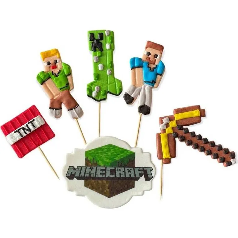 Cukrová figurka Minecraft na zápich do dortu značky I love Cakes