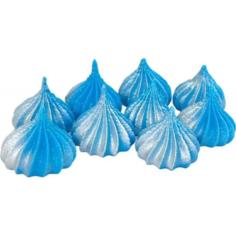 Mini pusinky I LOVE CAKES v modré barvě se stříbrnými třpytkami, 9 kusů na zdobení dortů a dezertů