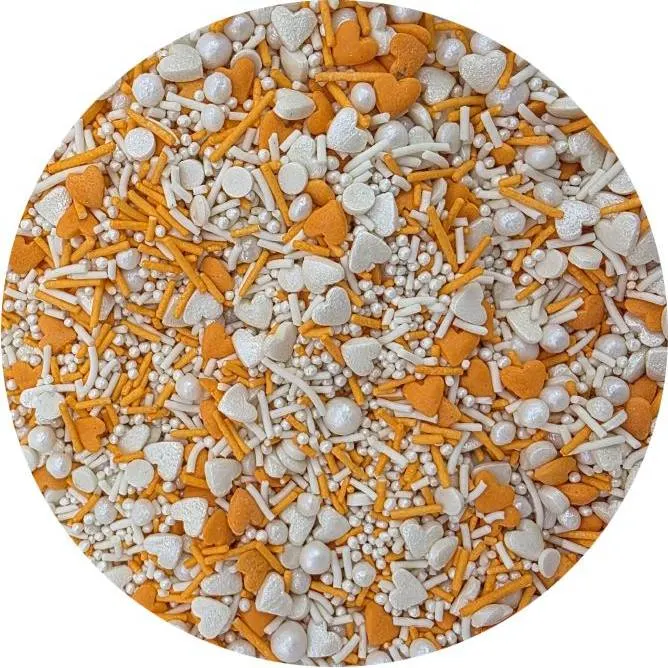 Oranžový cukrový posyp I love Cakes v balení 80 g pro zdobení dortů, muffinů a cupcaků