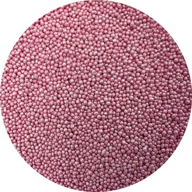 Metalické růžové cukrové perličky 2 mm v balení 80 g pro zdobení dortů a cupcakes