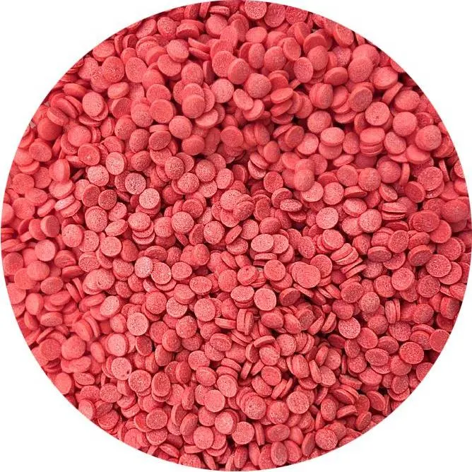 Cukrové konfety v červené barvě na zdobení dortů a cukrářských výrobků, balení 80 g značky I love Cakes